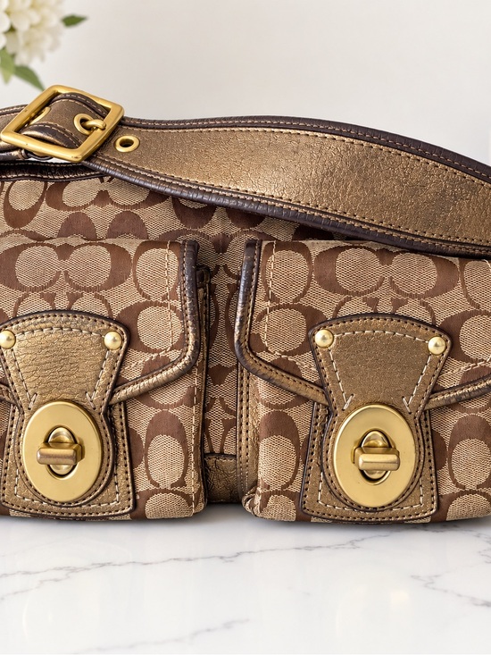 Coach Handbags - Coach Legacy 10339 Signature Double Turnlock Shoulder Bag 65th Anniversary Y2K
